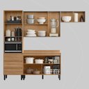 Ver imagem 4 de Cozinha Compacta 5 Portas 1 Porta Basculante 3 Gavetas com Balcão Duplo 2 Portas Lazuli