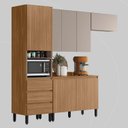 Ver imagem 2 de Cozinha Compacta 5 Portas 1 Porta Basculante 3 Gavetas com Balcão Duplo 2 Portas Lazuli