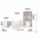 Ver imagem 4 de Quarto de Bebê Guarda-Roupa 4 Portas Cômoda e Berço 100% MDF Lana Espresso Móveis Branco Brilho