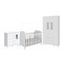 Quarto de Bebê com Guarda-Roupas 4 Portas Janeladas Cômoda e Berço 100% MDF Lana Espresso Móveis - 3