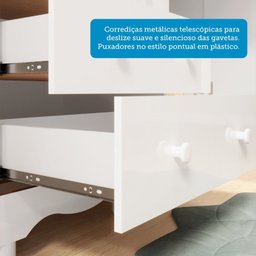 Quarto de Bebê com Guarda-Roupas 4 Portas Janeladas Cômoda e Berço 100% MDF Lana Espresso Móveis - 9