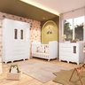 Quarto de Bebê com Guarda-Roupas 4 Portas Janeladas Cômoda e Berço 100% MDF Lana Espresso Móveis - 1