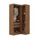 Ver imagem 2 de Guarda-Roupa Modulado Viena 3 Portas 4 Gavetas 2 Peças Yescasa Marrom/Nogal/Branco