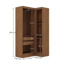 Ver imagem 4 de Guarda-roupa Modulado Viena 3 Portas 4 Gavetas 2 Peças Espresso Móveis
