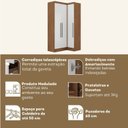Ver imagem 5 de Guarda-Roupa Modulado Viena 3 Portas 4 Gavetas 2 Peças Yescasa Marrom/Nogal/Branco