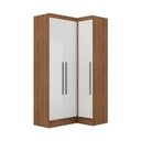 Ver imagem 3 de Guarda-Roupa Modulado Viena 3 Portas 4 Gavetas 2 Peças Yescasa Marrom/Nogal/Branco