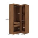 Ver imagem 4 de Guarda-Roupa Modulado Viena 3 Portas 4 Gavetas 2 Peças Yescasa Marrom/Nogal/Branco
