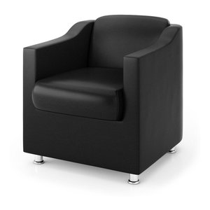 Poltrona para Auditório, Escritório e Salão de Beleza Bege Slk Decor Tyla Preto