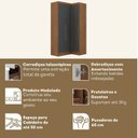 Ver imagem 5 de Guarda-Roupa Modulado Viena 3 Portas 4 Gavetas 2 Peças Yescasa Marrom/Nogal/Grafite