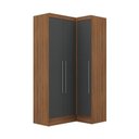 Ver imagem 3 de Guarda-Roupa Modulado Viena 3 Portas 4 Gavetas 2 Peças Yescasa Marrom/Nogal/Grafite