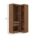 Ver imagem 4 de Guarda-Roupa Modulado Viena 3 Portas 4 Gavetas 2 Peças Yescasa Marrom/Nogal/Grafite