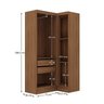 Guarda-roupa Modulado Viena 3 Portas 4 Gavetas 2 Peças Espresso Móveis - 4