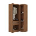 Ver imagem 2 de Guarda-Roupa Modulado Viena 3 Portas 4 Gavetas 2 Peças Yescasa Marrom/Nogal/Grafite