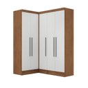 Ver imagem 3 de Guarda-Roupa Modulado Viena 5 Portas 4 Gavetas 3 Peças Yescasa Marrom/Nogal/Branco