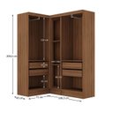 Ver imagem 4 de Guarda-roupa Modulado Viena 5 Portas 4 Gavetas 3 Peças Espresso Móveis