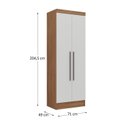 Ver mais imagens de Guarda-Roupa Modulado Viena 5 Portas 4 Gavetas 3 Peças Yescasa Marrom/Nogal/Branco