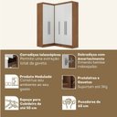 Ver imagem 5 de Guarda-Roupa Modulado Viena 5 Portas 4 Gavetas 3 Peças Yescasa Marrom/Nogal/Branco