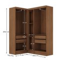 Ver imagem 4 de Guarda-roupa Modulado Viena 5 Portas 4 Gavetas 3 Peças Espresso Móveis
