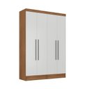 Ver imagem 3 de Guarda-Roupa Modulado Viena 4 Portas 4 Gavetas 2 Peças Yescasa Marrom/Nogal/Branco