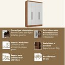 Ver imagem 4 de Guarda-Roupa Modulado Viena 4 Portas 4 Gavetas 2 Peças Yescasa Marrom/Nogal/Branco