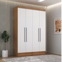 Ver imagem 1 de Guarda-Roupa Modulado Viena 4 Portas 4 Gavetas 2 Peças Yescasa Marrom/Nogal/Branco