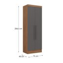Ver mais imagens de Conjunto Guarda-Roupa Modulado Viena 4 Portas 4 Gavetas 2 Peças Yescasa Marrom/Nogal/Grafite