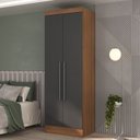 Ver imagem 6 de Conjunto Guarda-Roupa Modulado Viena 4 Portas 4 Gavetas 2 Peças Yescasa Marrom/Nogal/Grafite