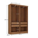 Ver imagem 4 de Conjunto Guarda-Roupa Modulado Viena 4 Portas 4 Gavetas 2 Peças Yescasa Marrom/Nogal/Grafite