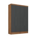Ver imagem 3 de Conjunto Guarda-Roupa Modulado Viena 4 Portas 4 Gavetas 2 Peças Yescasa Marrom/Nogal/Grafite