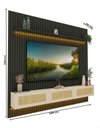 Ver imagem 5 de Conjunto Módulo Home Painel Ripado Nicho Suspenso Palina 230 Cor:Offwhite/Grafite