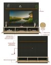 Ver imagem 4 de Conjunto Módulo Home Painel Ripado Nicho Suspenso Palina 230 Cor:Offwhite/Grafite