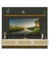 Ver imagem 2 de Conjunto Módulo Home Painel Ripado Nicho Suspenso Palina 230 Cor:Offwhite/Grafite
