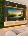 Ver imagem 1 de Conjunto Módulo Home Painel Ripado Nicho Suspenso Palina 230 Cor:Offwhite/Grafite