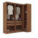 Ver imagem 2 de Conjunto de Guarda-Roupa Modulado 5 Portas 4 Gavetas 2 Peças Viena Yescasa Marrom/Nogal/Branco