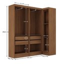Ver imagem 4 de Conjunto de Guarda-Roupa Modulado 5 Portas 4 Gavetas 2 Peças Viena Yescasa Marrom/Nogal/Branco