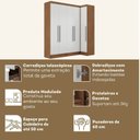 Ver imagem 5 de Conjunto de Guarda-Roupa Modulado 5 Portas 4 Gavetas 2 Peças Viena Yescasa Marrom/Nogal/Branco