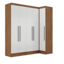 Ver imagem 3 de Conjunto de Guarda-Roupa Modulado 5 Portas 4 Gavetas 2 Peças Viena Yescasa Marrom/Nogal/Branco