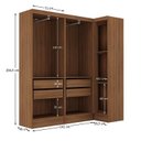Ver imagem 4 de Conjunto de Guarda-Roupa Modulado 5 Portas 4 Gavetas 2 Peças Viena Yescasa Marrom/Nogal/Grafite