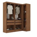 Ver imagem 2 de Conjunto de Guarda-Roupa Modulado 5 Portas 4 Gavetas 2 Peças Viena Yescasa Marrom/Nogal/Grafite
