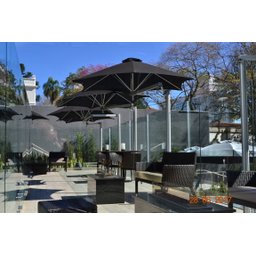 Ombrelone Lateral Preto - 3,00m de Diâmetro - em Alumínio - para Fixação no Piso - Persianet - 9