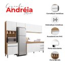 Ver imagem 4 de Cozinha com Balcão e Tampo 150cm Ambiente Andréia Amêndoa Branco - Ajl