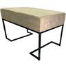BANQUETA RETANGULAR BARI TECIDO SUEDE BEGE COM PÉ PRETO - 3