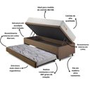 Ver imagem 5 de Bicama Box Baú Linho 88x188 com Colchão Ecoline D33 Ecoflex