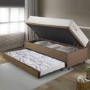 Ver imagem 3 de Bicama Box Baú Linho 88x188 com Colchão Ecoline D33 Ecoflex