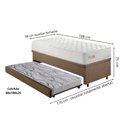 Ver imagem 2 de Bicama Box Baú Linho 88x188 com Colchão Ecoline D33 Ecoflex