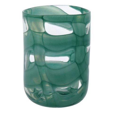 Vaso Decorativo Enfeite Casa Vidro 22x16x16cm Verde