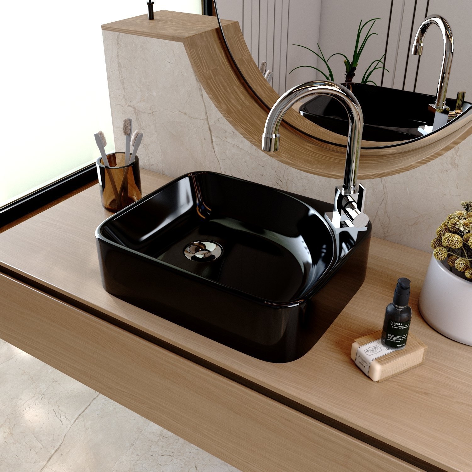 Kit Cuba Ro36 Cross com Torneira Luxo e Válvula Botão com Sifão e Flexível - 11