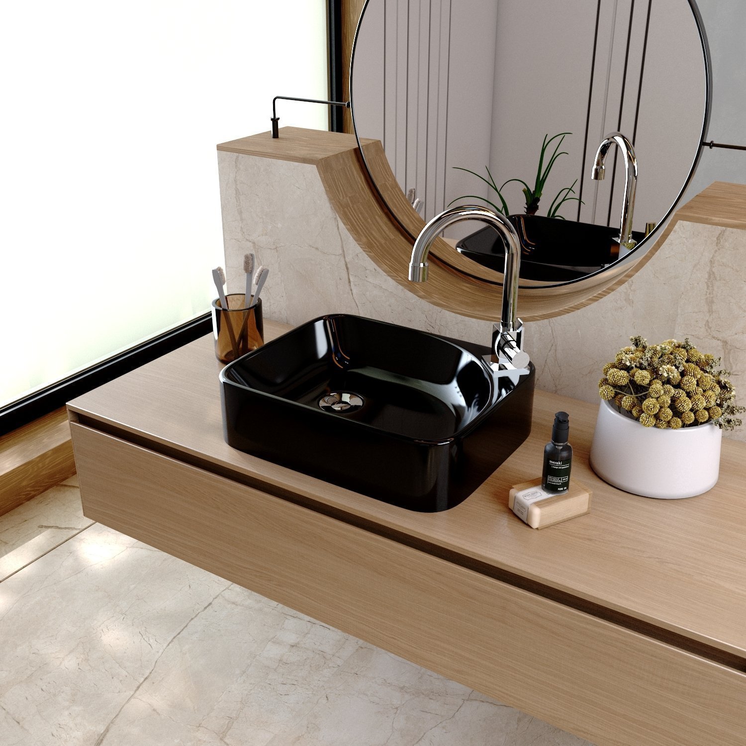 Kit Cuba Ro36 Cross com Torneira Luxo e Válvula Botão com Sifão e Flexível - 1