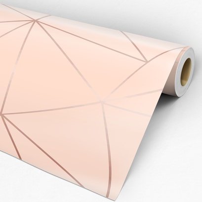 Papel de Parede Adesivo Zara Rose Gold, Tons de Rosa e Dourado Rolo de 3 Metros Lavável, Para Quarto - 2