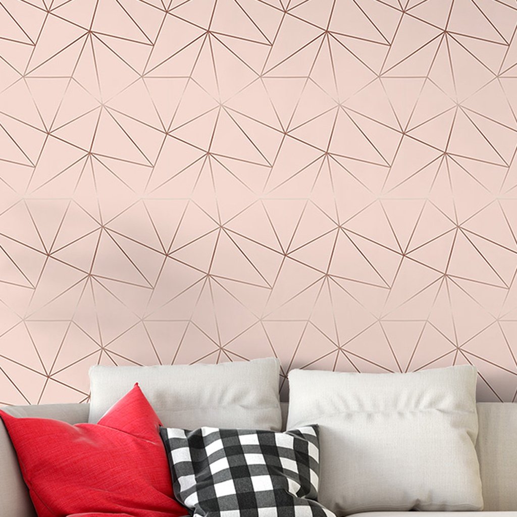 Papel de Parede Adesivo Zara Rose Gold, Tons de Rosa e Dourado Rolo de 3 Metros Lavável, Para Quarto - 5